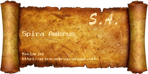 Spira Ambrus névjegykártya